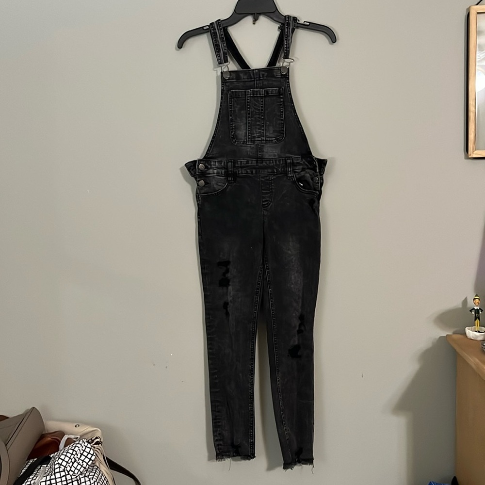 Justice Black Denim Overalls for Kids